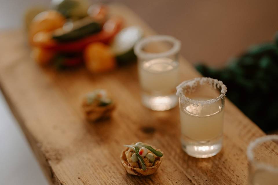 Mini canape and drink pairing