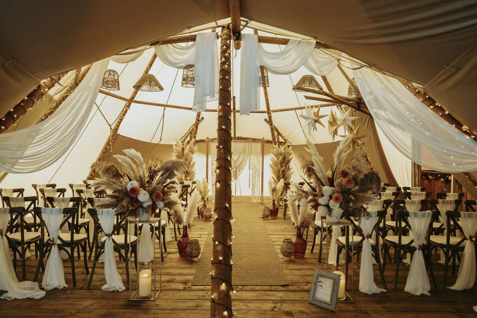 Indoor ceremony area