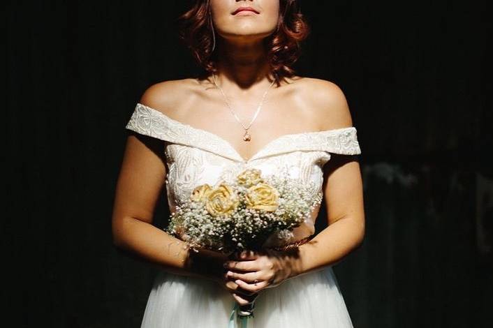 Bride holding a bouquet