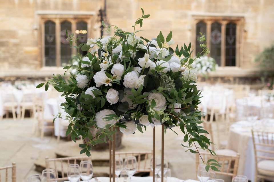 Foliage and white florals