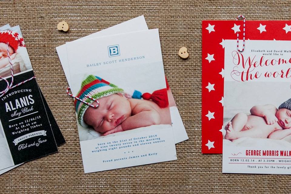 Birth announcement cards