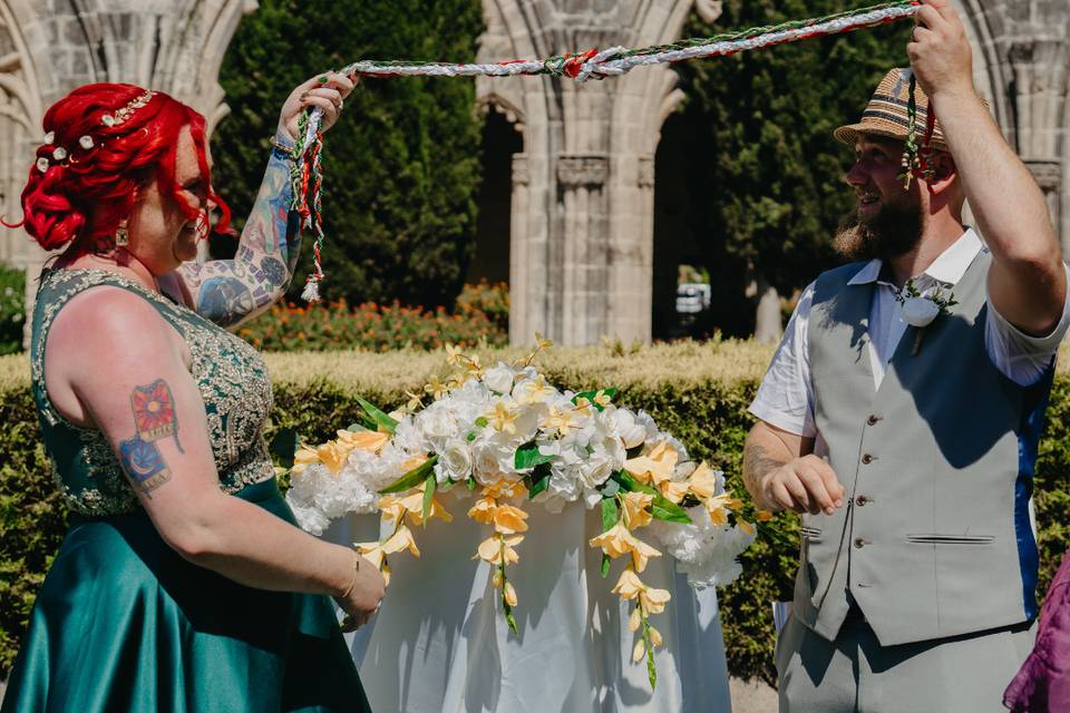 Hand fasting at Bellapais Abbe