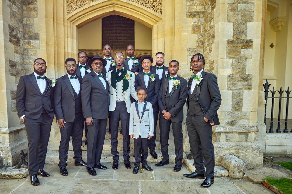 Kieron with groomsmen