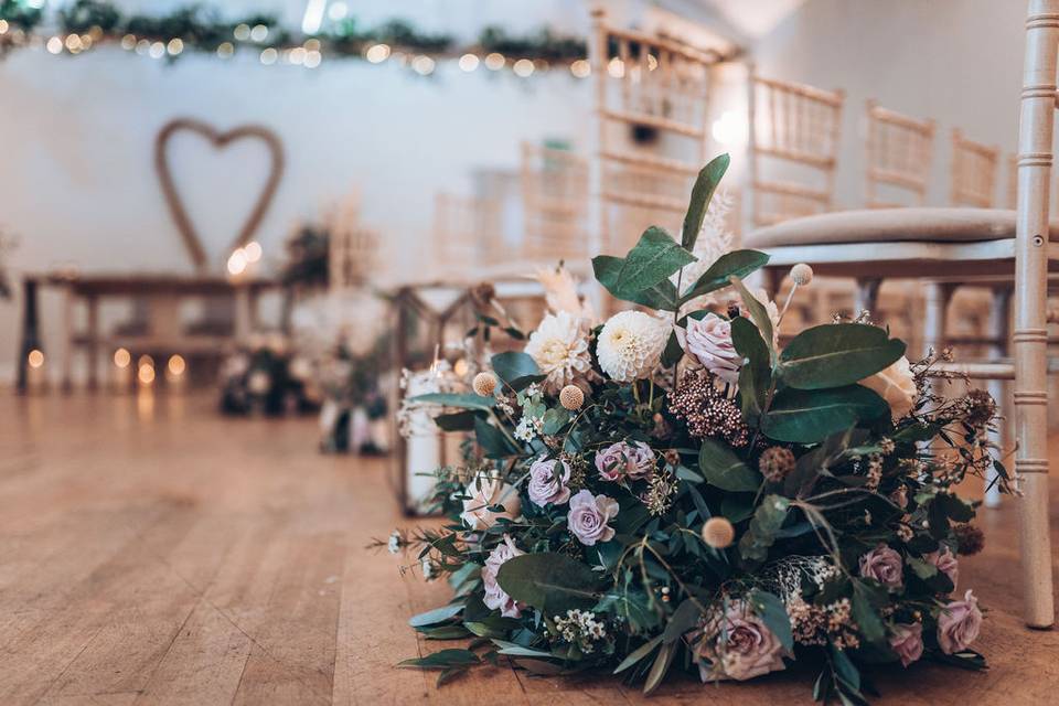 Ceremony room at Milling Barn