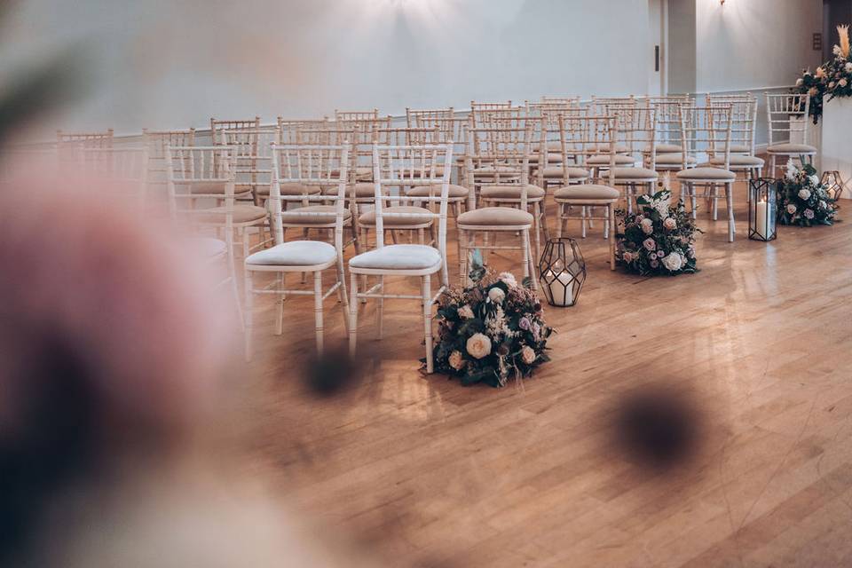 Ceremony room at Milling Barn