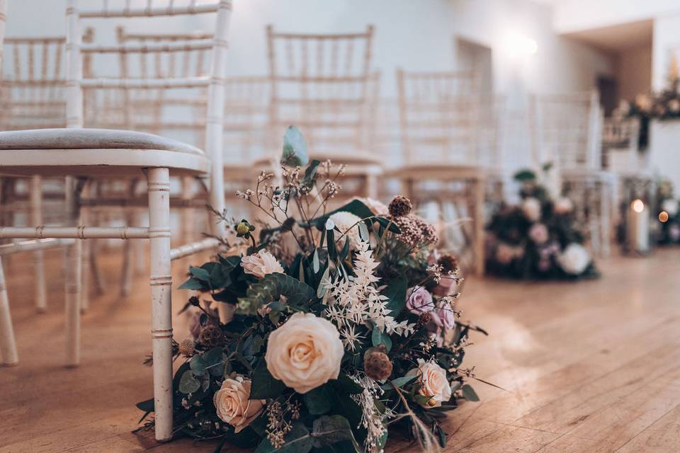 Ceremony room at Milling Barn