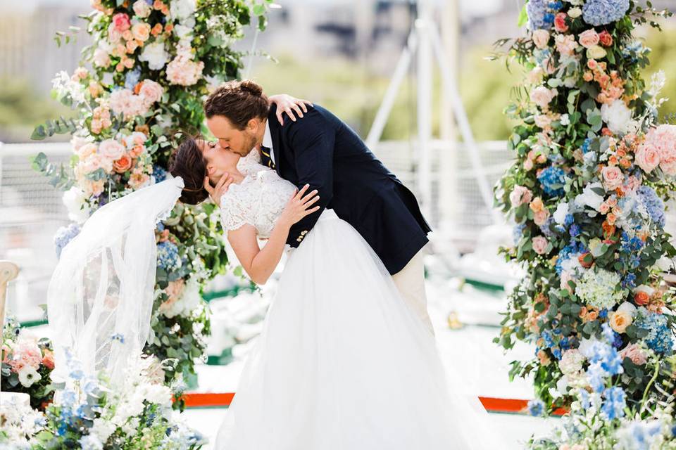 Wedding ceremony on board the