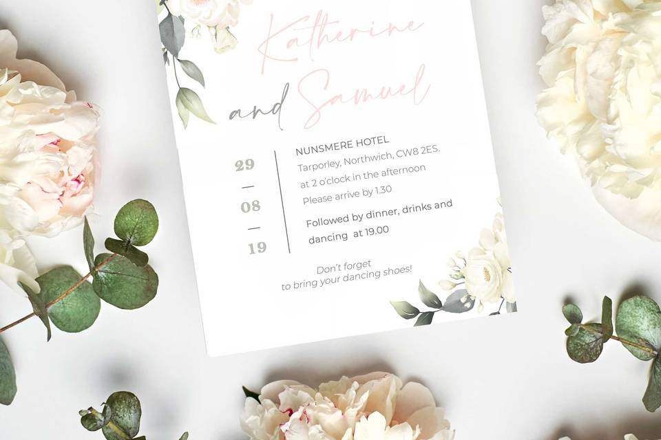 Ivory Roses Wedding Invite