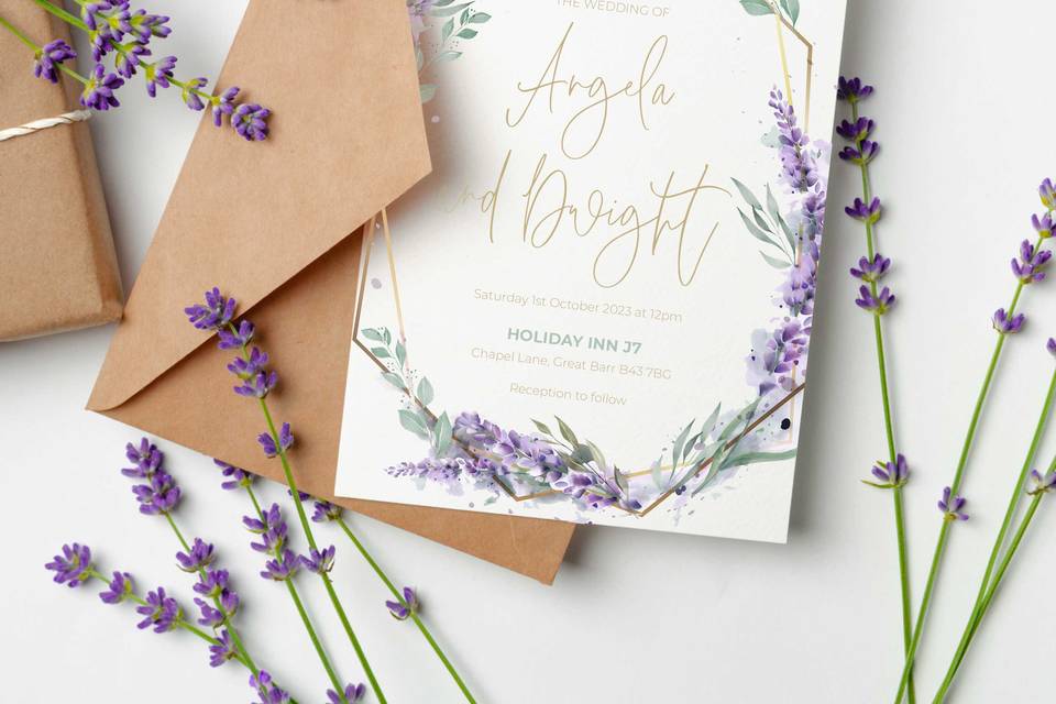 Lavender Wedding Invite