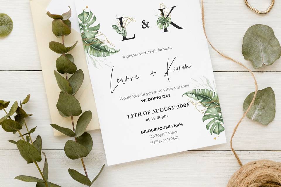 Tropical Wedding Invite