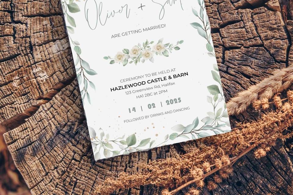 Woodlands Wedding Invite