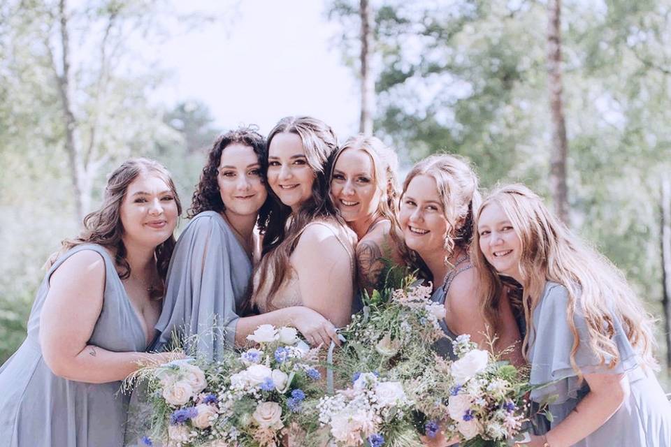 Bride with her ladies