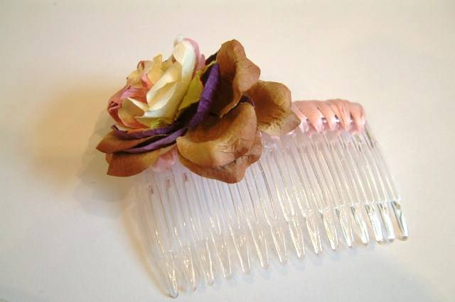 Russet Flower Hair Comb