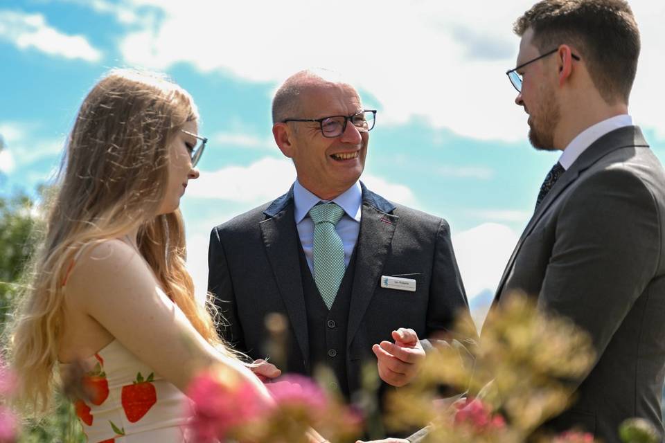 Garden wedding officiant
