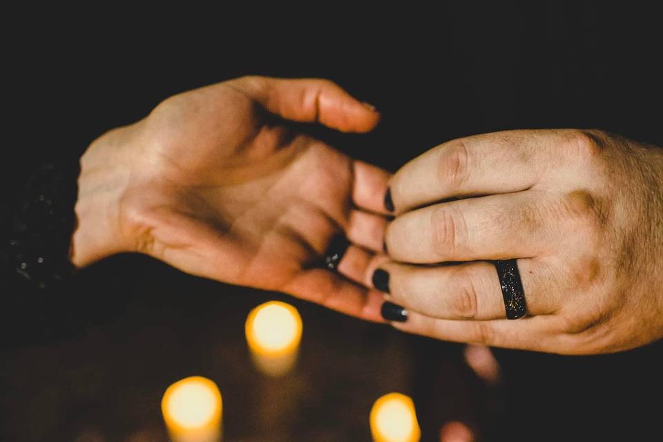 Rings at candlelight