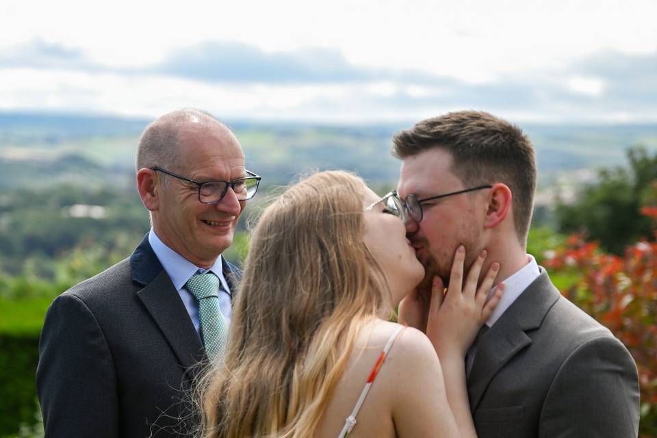 Wedding day kiss