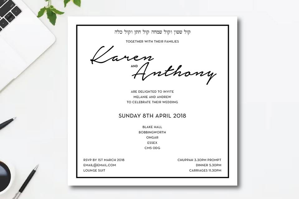 Minimal Wedding Invitation