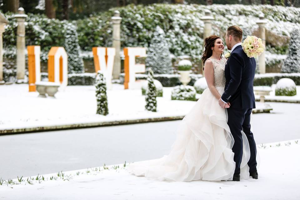 Italian Gardens in Snow