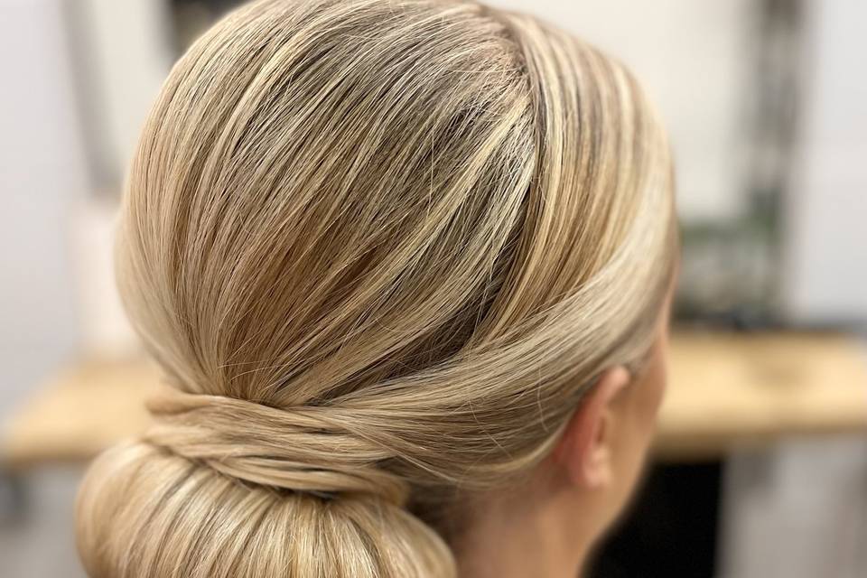 Low bun sleek