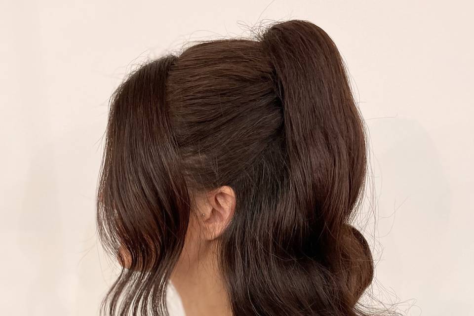 Half up half down ponytail