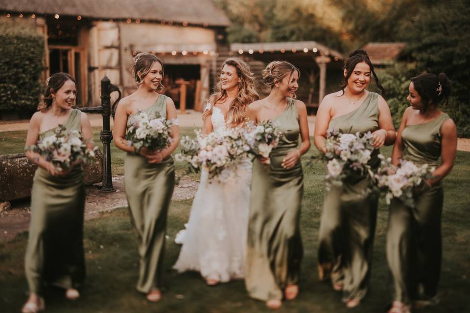 Green Bridesmaids dresses