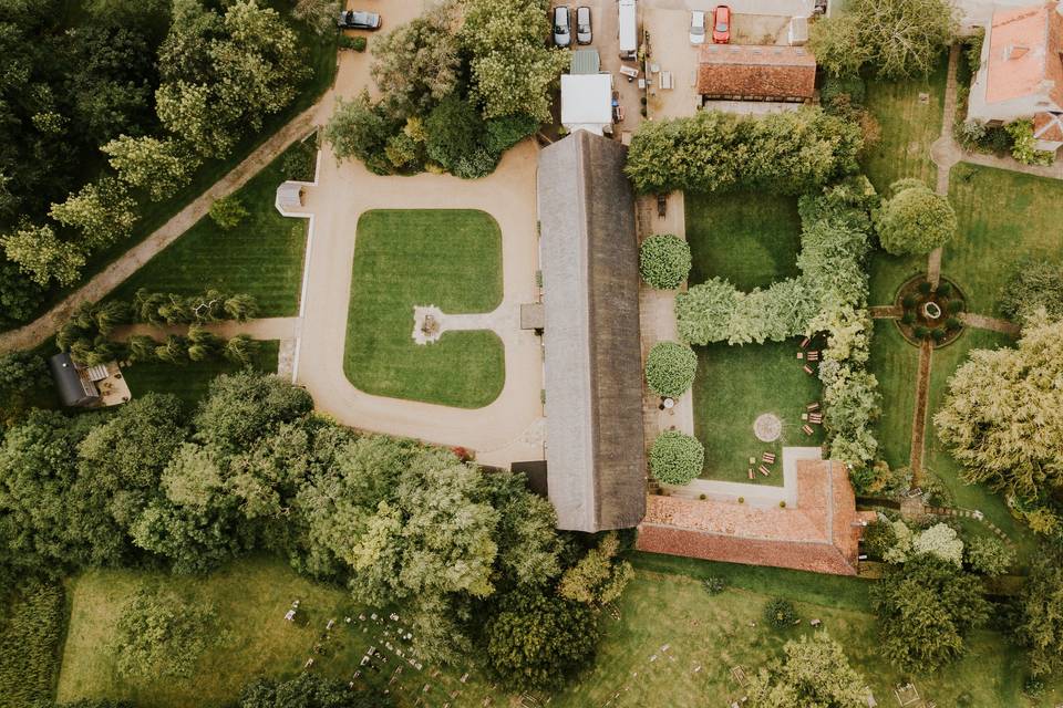 Farm wedding with gardens