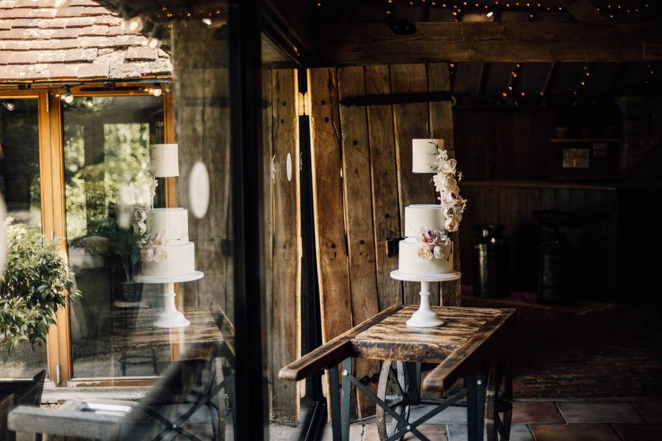 Cake set in The Cowshed