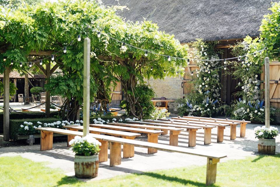 Outdoor Barn Wedding Ceremony