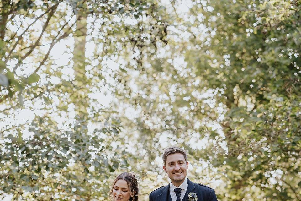 Wedding Couple with Alpacas