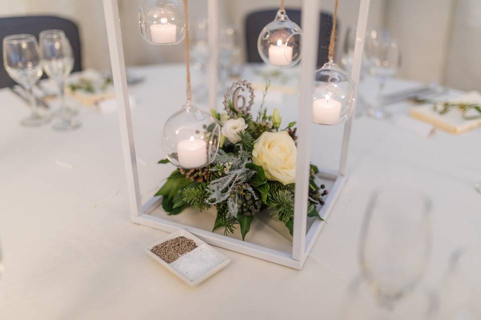 Floral and candle centrepiece