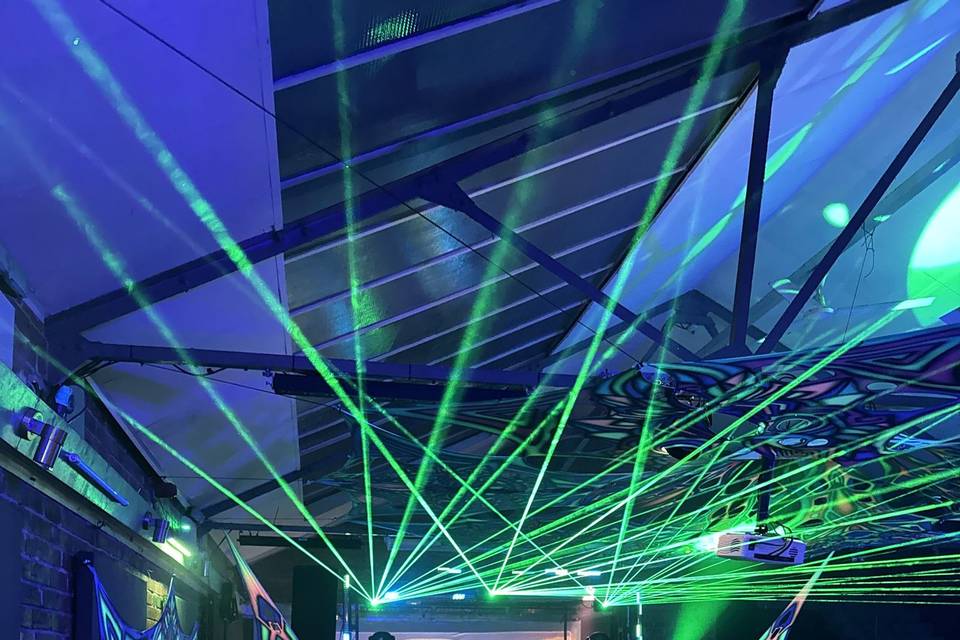 Laser show at wedding