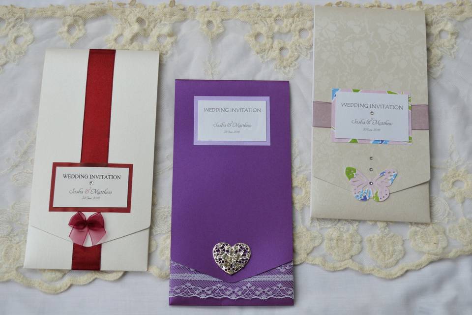 Long pocketfold invitations