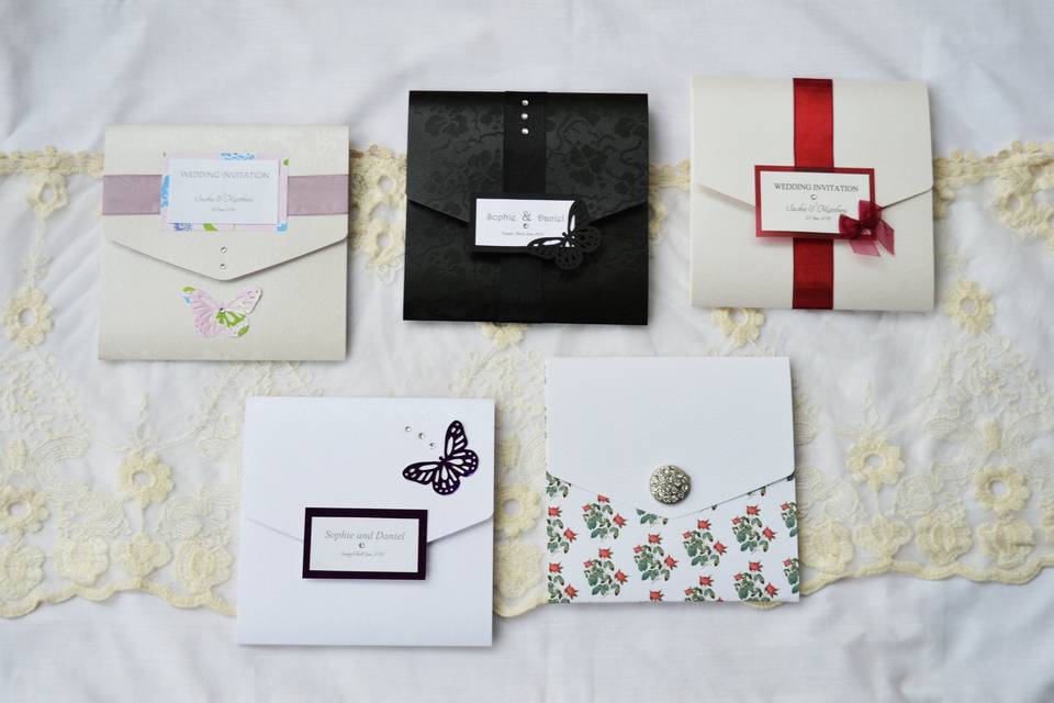 Square pocketfold invitations