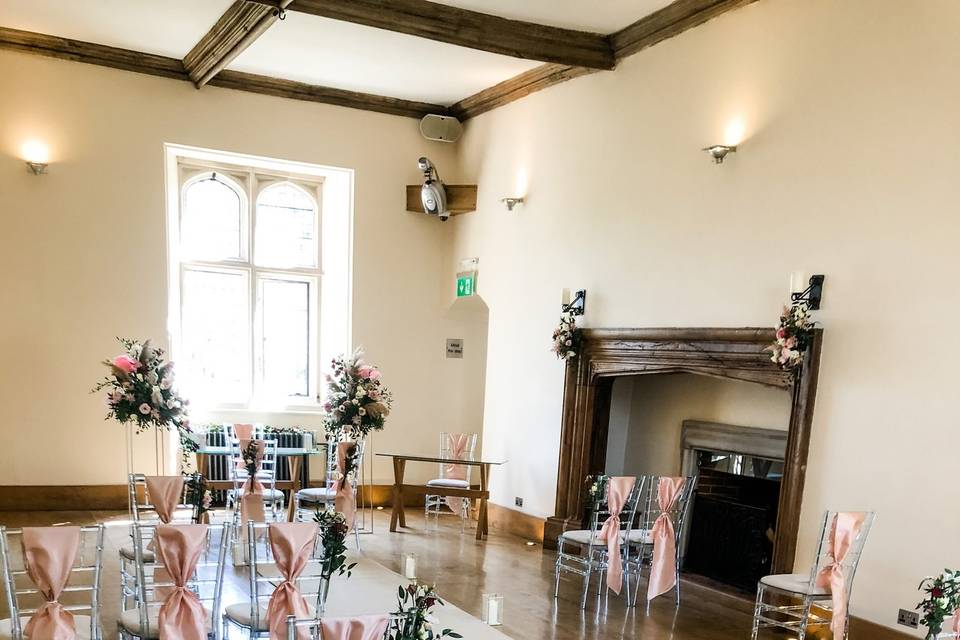 Aisle decor: chair sashes