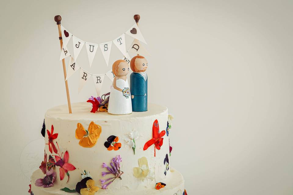 Whimsical wedding cake