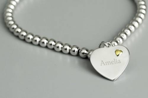 Engraved Heart Bracelet