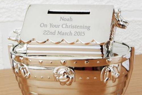 Engraved Silver Money Box