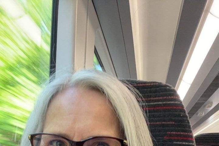 Celebrant on a train