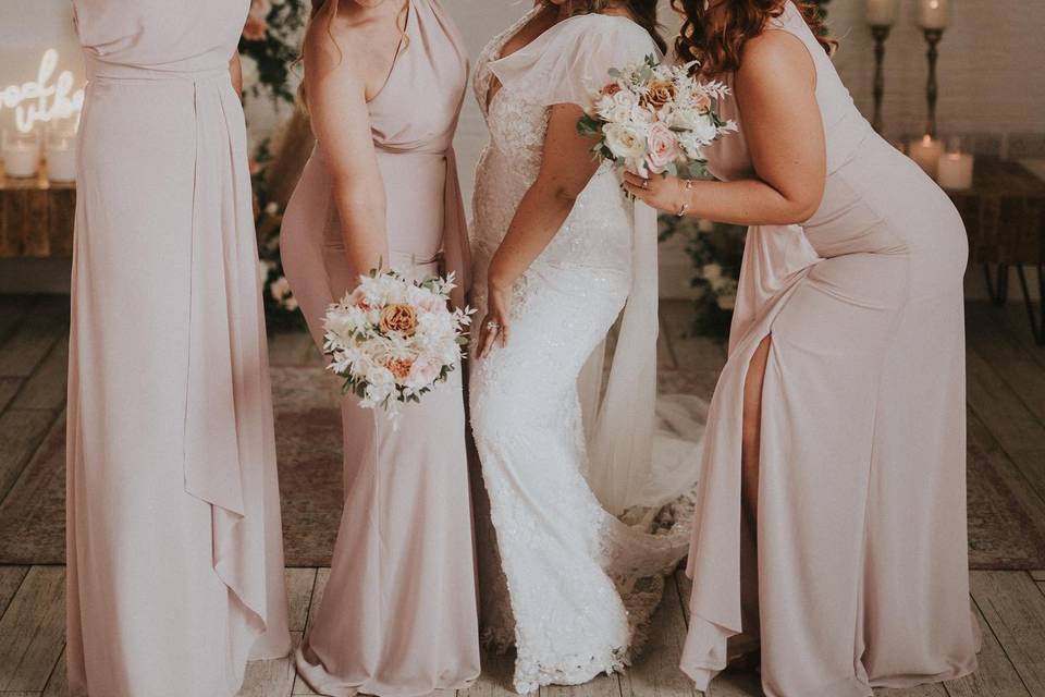 Bride and bridesmaids