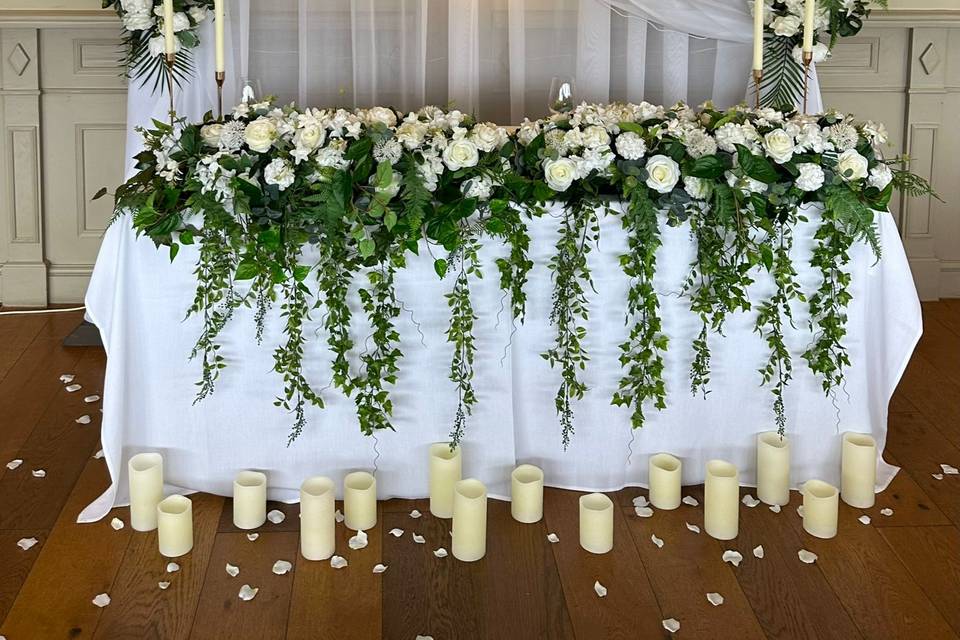 Bespoke top table backdrop