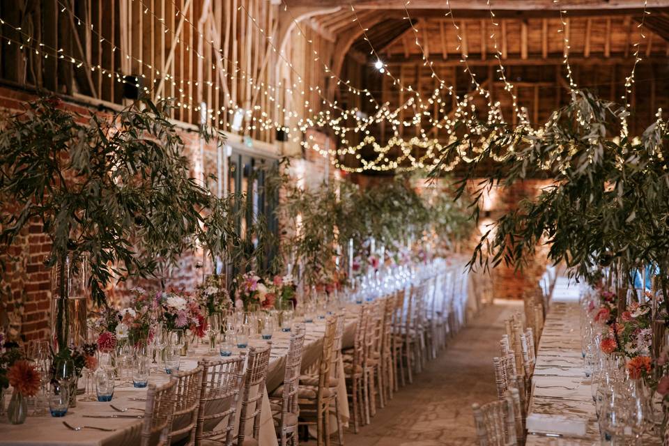 Flowers and fairy lights