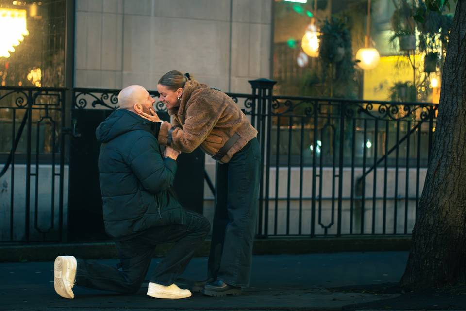 Romantic proposal moment