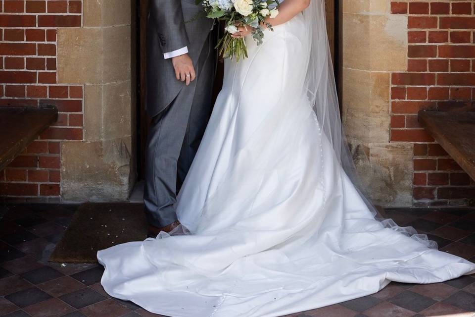 Blue Hydrangea bridal bouquet