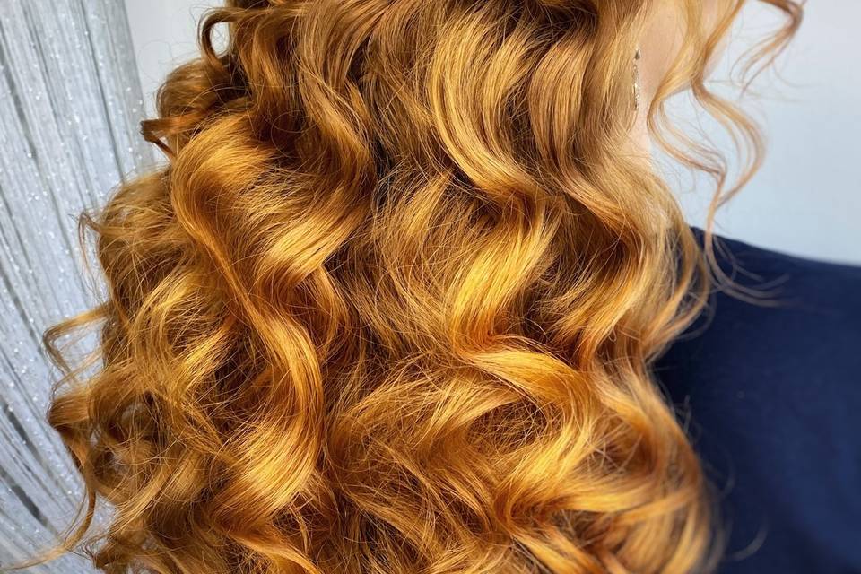 Romantic half-up style