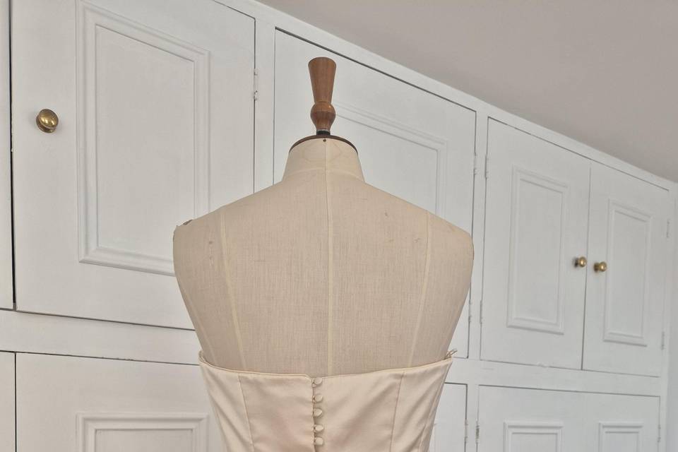 Beaded Trim silk bodice