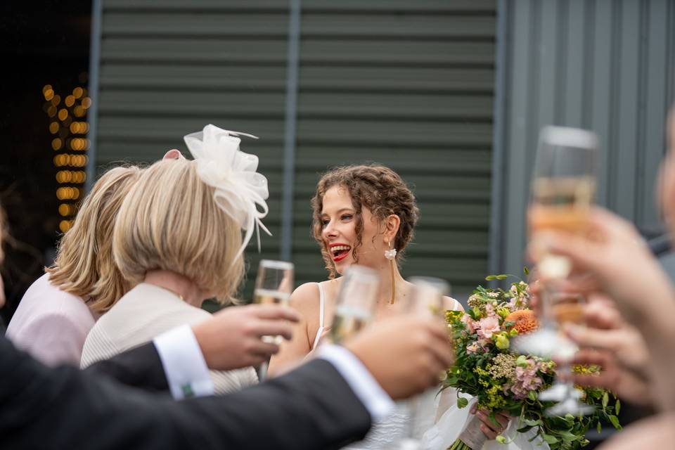 Drinks in the courtyard