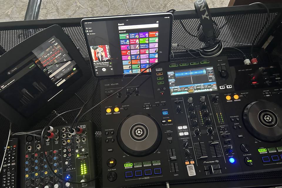 DJ equipment close up