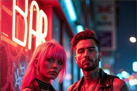 Cyber-punk couple