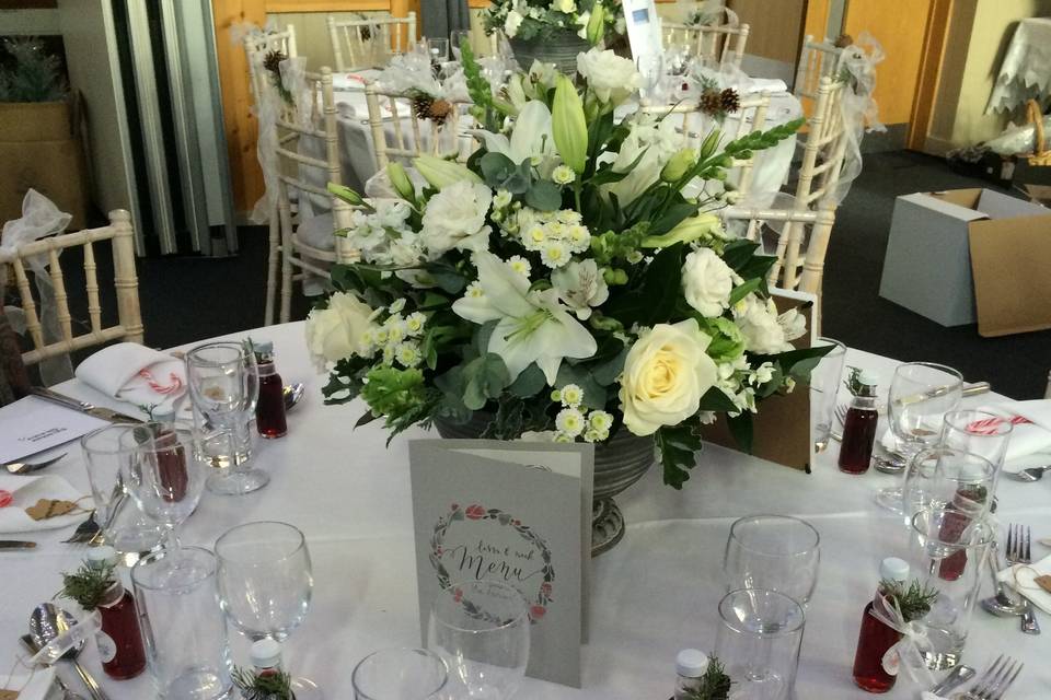 Table dressed for wedding