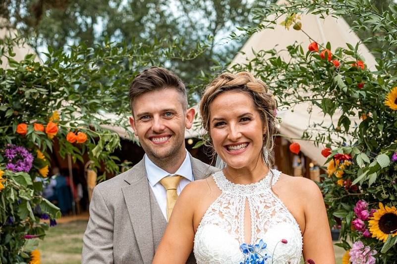 Inside tipi wedding, essex